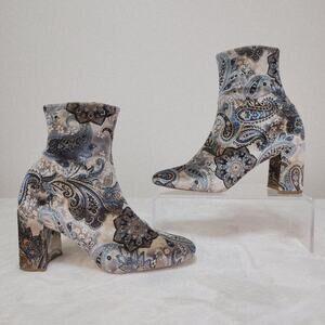 RARE Jeffrey Campbell Gleam Paisley Boots 7 Whimsigoth Color Shifting Iridescent